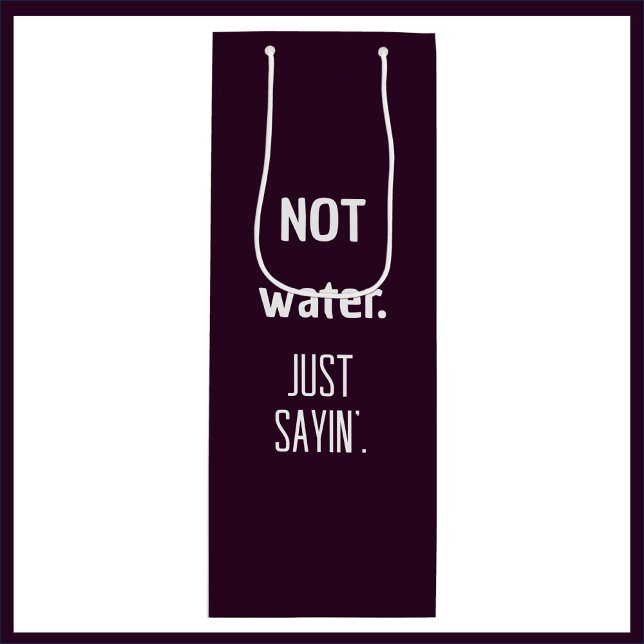 Cute Funny Dark Red Wine Coloured Wine Gift Bag (Creator Uploaded)