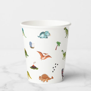 Cute Funny Dinosaur Birthday Party Paper Cups