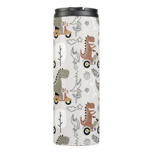 Cute Funny Dinosaur Pattern Thermal Tumbler