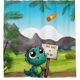 cute, funny dinosaur shower curtain