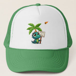 cute, funny dinosaur trucker hat