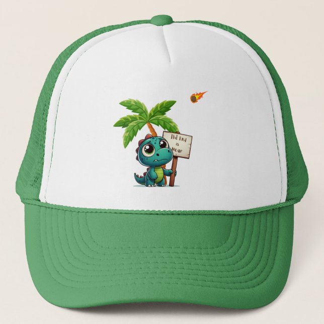 cute, funny dinosaur trucker hat (Front)