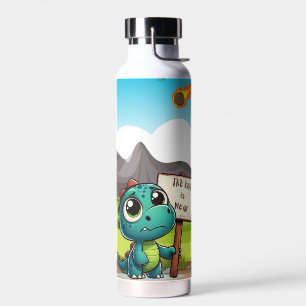 cute, funny dinosaur water bottle