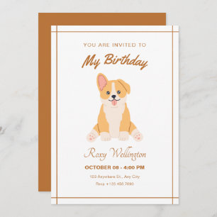 Cute funny dog birthday invitation