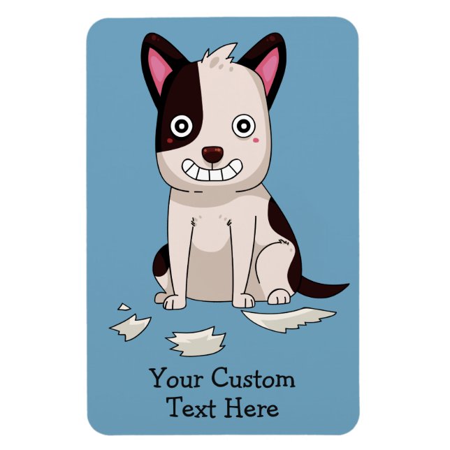 Cute  & Funny Dog custom text & colour magnet (Vertical)