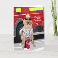 Cute/Funny Dog Father's Day for Firefighter