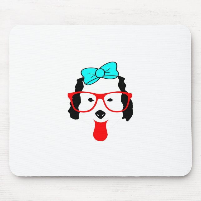 Cute Funny Dog Head Drawing Mouse Pad (Front)