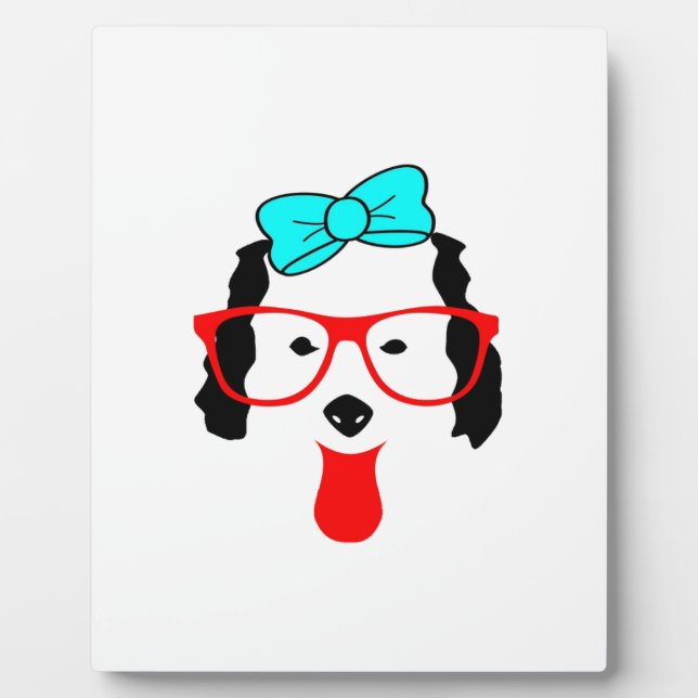 Cute Funny Dog Head Drawing Plaque (Front)