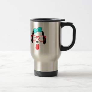 Cute Funny Dog Head Drawing Travel Mug