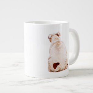 Cute funny dog white Bulldog Large Coffee Mug