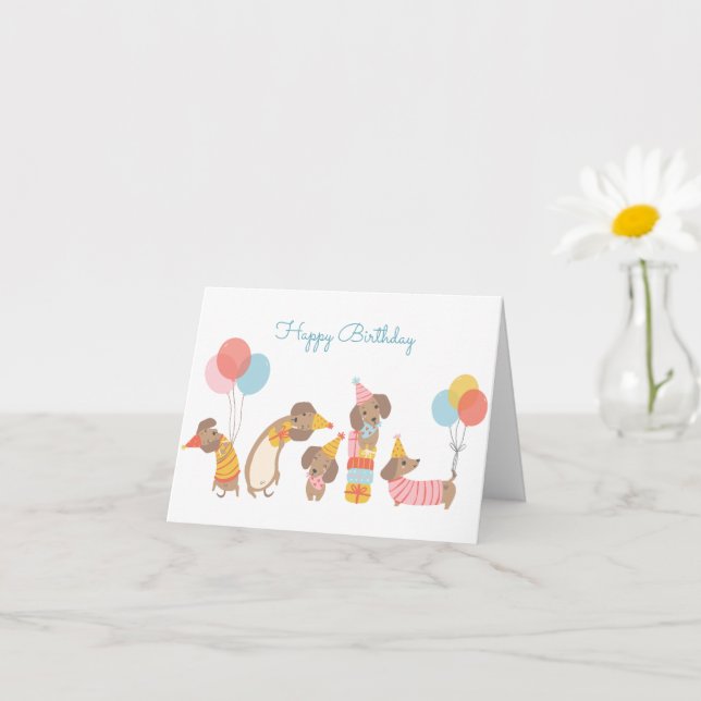 Cute funny dogs party card (Small Plant)