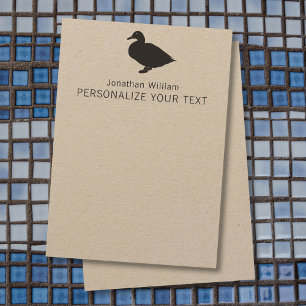 Cute Funny Duck Elegant Retro Personal Stationery Card