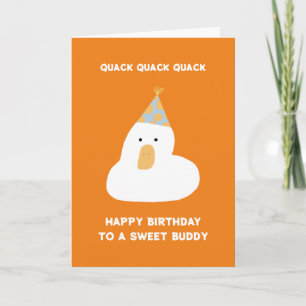 Cute Funny Duck Quack Birthday Best Friend Hat  Card