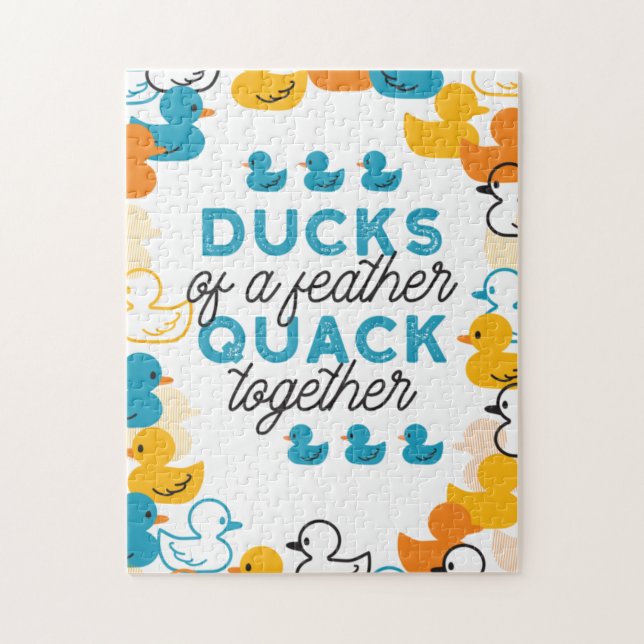 Cute Funny Ducks Puns Quote Jigsaw Puzzle (Vertical)