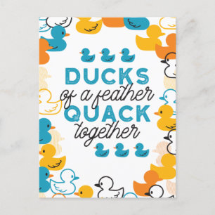 Cute Funny Ducks Puns Quote Postcard