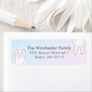 Cute funny Easter bunnies pastel colours address Return Address Label