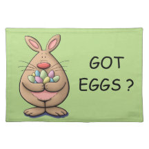 cute & funny easter bunny holding eggs cartoon
