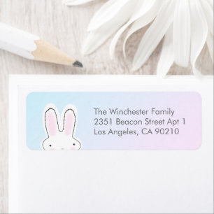 Cute funny Easter bunny pastel colours address Return Address Label