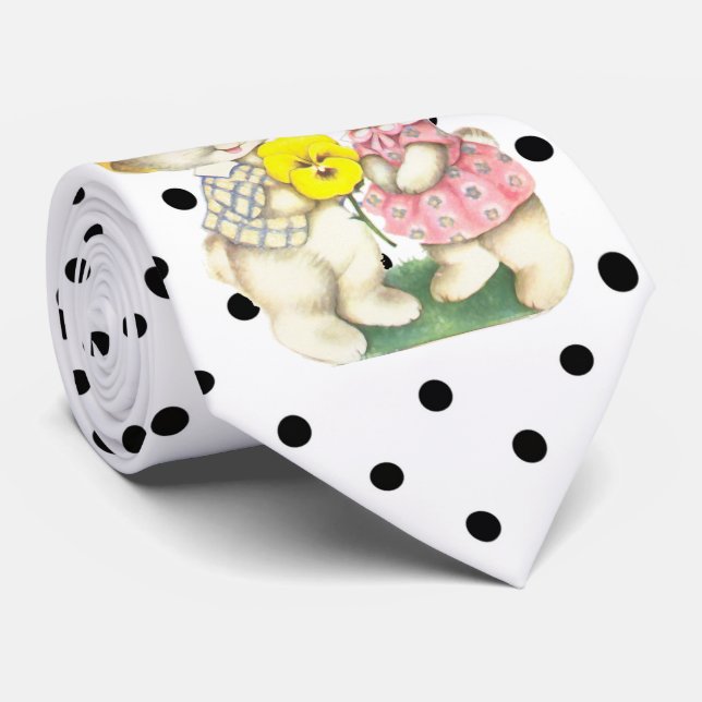 Cute  Funny Easter Bunny  Tie (Rolled)