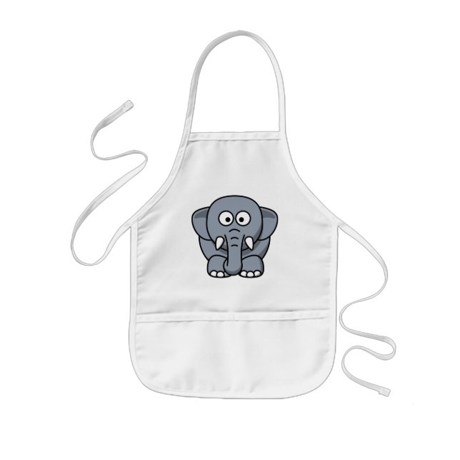 Cute Funny Elephant Kids Apron (Front)