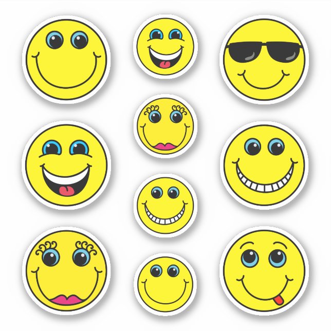 Cute Funny Emoji Faces Characters (Front)