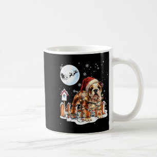 Cute Funny English Bulldog Christmas Lights Santa  Coffee Mug