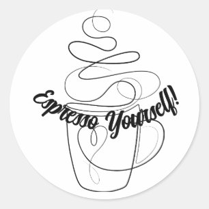 Cute funny Expresso coffee sticker