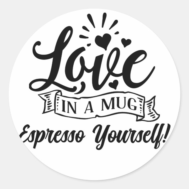 Cute funny Expresso coffee sticker (Front)