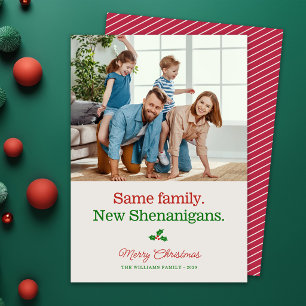 Cute Funny Family Shenanigans Photo Christmas Holiday Card