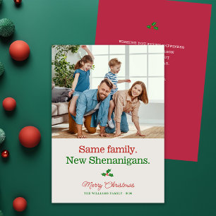 Cute Funny Family Shenanigans Photo Christmas Holiday Card