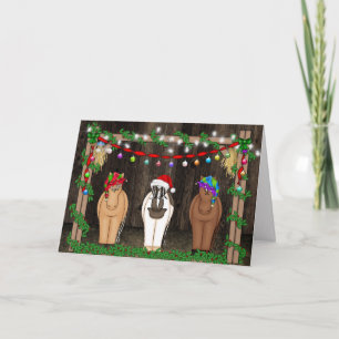 Cute Funny Farm Horse Christmas Holiday Card