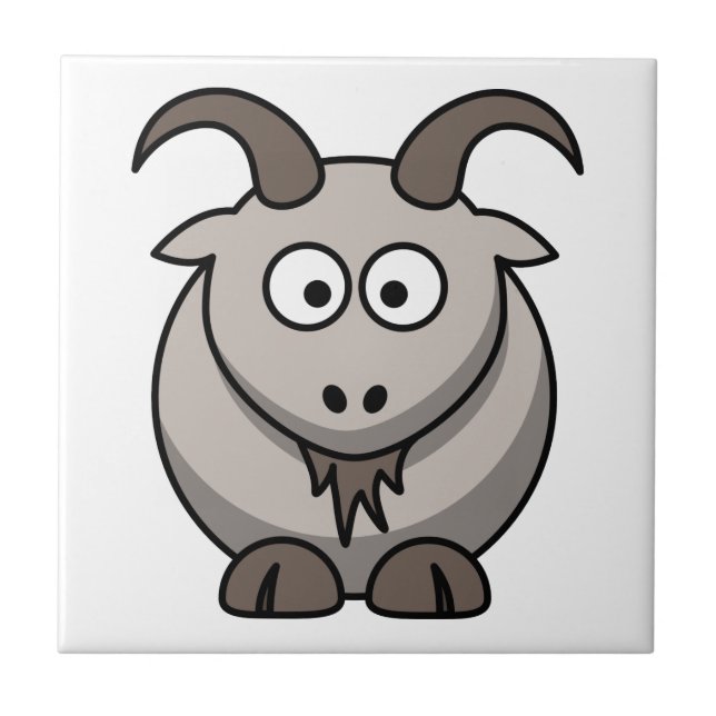 Cute Funny Farm Yard Goat  Ceramic Tile (Front)