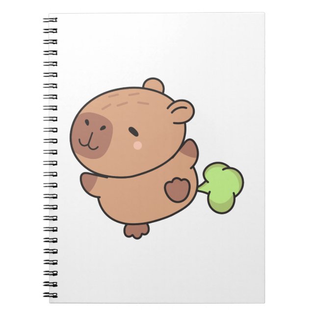 Cute Funny Farting Capybara Pastel Kawaii Notebook (Front)