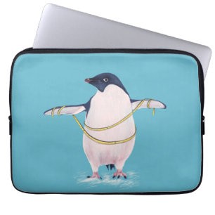 Cute Funny Fat Penguin On Diet Laptop Sleeve