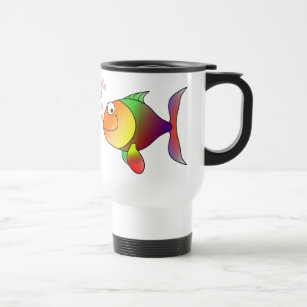 Cute Funny Fish - Colourful Travel Mug