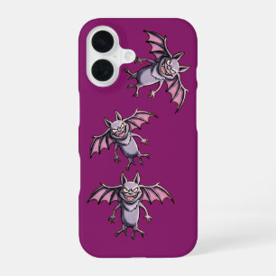 Cute Funny Flying Bats Pattern Magenta Phone Case