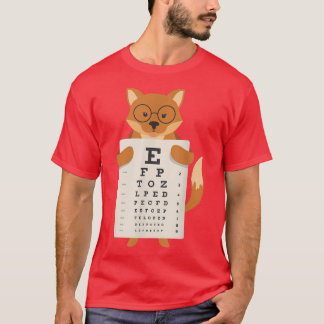 Cute Funny Fo with Eye Chart Optometrist Art T-Shirt