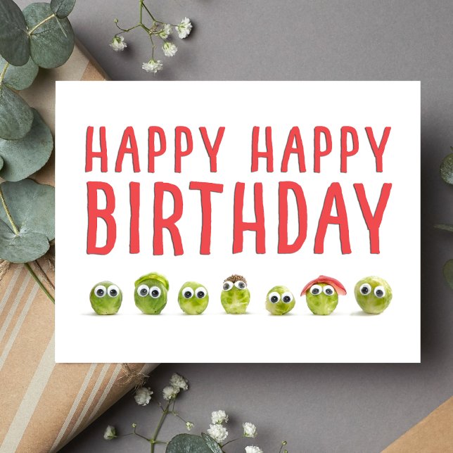 Cute funny folded vegetable birthday card (Creator Uploaded)