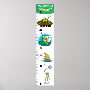 Cute funny frog cartoon growth chart