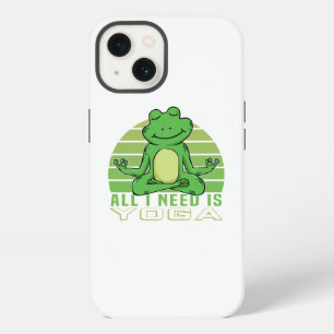Cute funny frog doing yoga. funny yoga poses iPhone 13 case