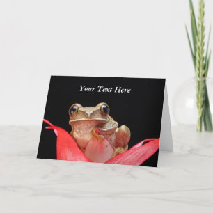Cute, Funny Frog in Lily - Greeting Card Template