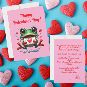 Cute Funny Frog Love Hearts Valentines Card