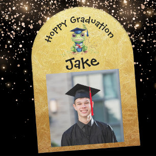 Cute Funny Frog Photo Graduation Party  Invitation