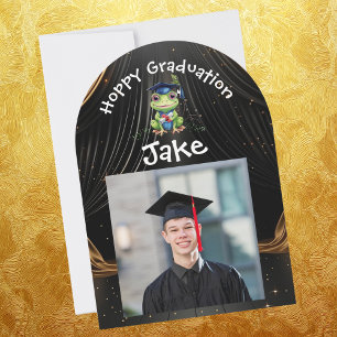 Cute Funny Frog Photo Graduation Party  Invitation