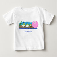 Cute funny frogs bubblegum cartoon illustration