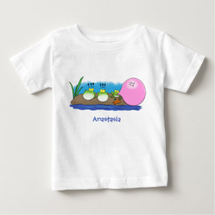 Cute funny frogs bubblegum cartoon illustration baby T-Shirt