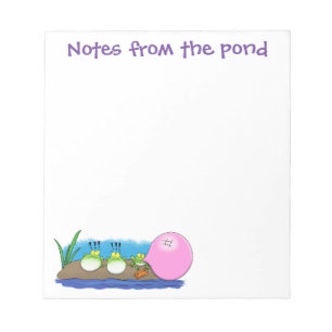 Cute funny frogs cartoon illustration notepad