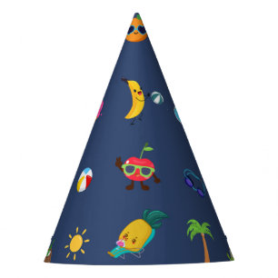 Cute Funny Fruits Summer Birthday Party Paper Hats