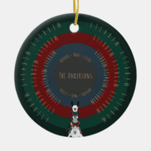 Cute, Funny, Fun Winter Animal Illustrations Ceramic Ornament