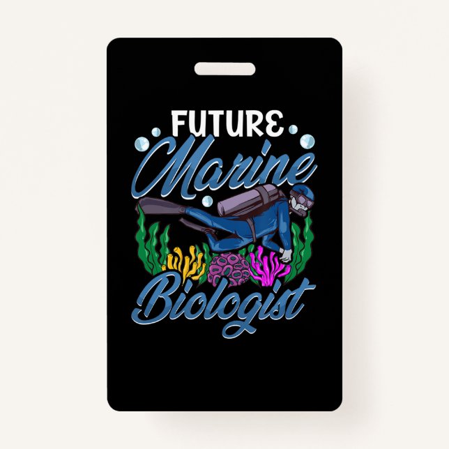 Cute & Funny Future Marine Biologist Biology ID Badge (Front)